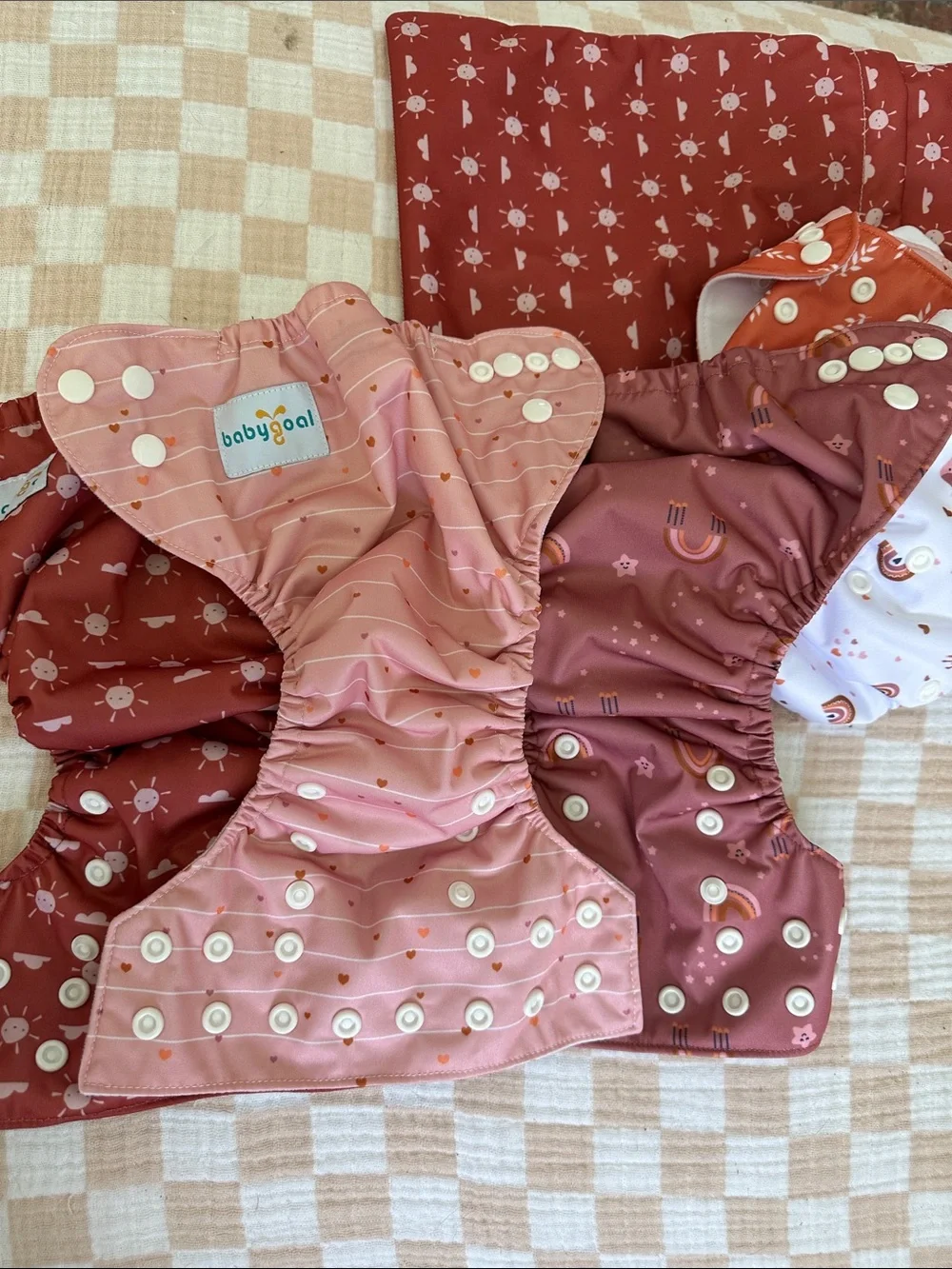Babygoal Baby’Waterproof Wet Bag and Reusable Cloth Diaper Set of 6